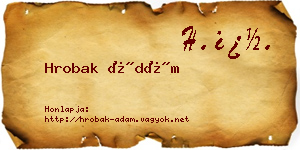Hrobak Ádám névjegykártya
